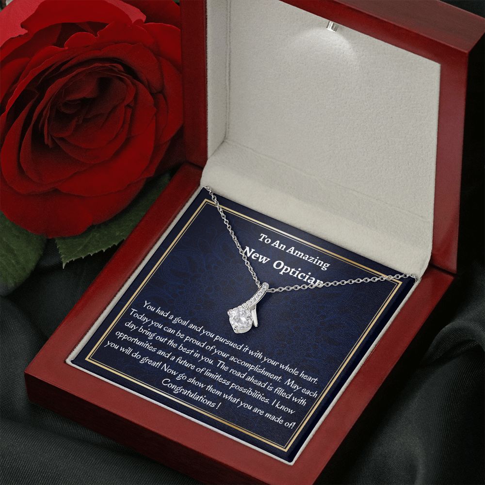 To An Amazing New Optician Alluring Beauty Necklace, New Optician Gift, Med School Grad, Meaningful Gift,  Women Jewelry