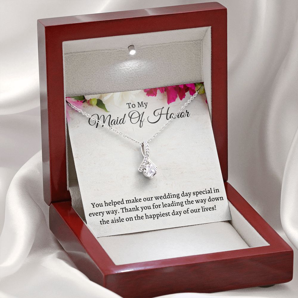 To My Maid Of Honor Alluring Beauty Necklace, Wedding Anniversary Gift, Meaningful Gift, Birthday Gift For Her, Appreciation Gift.