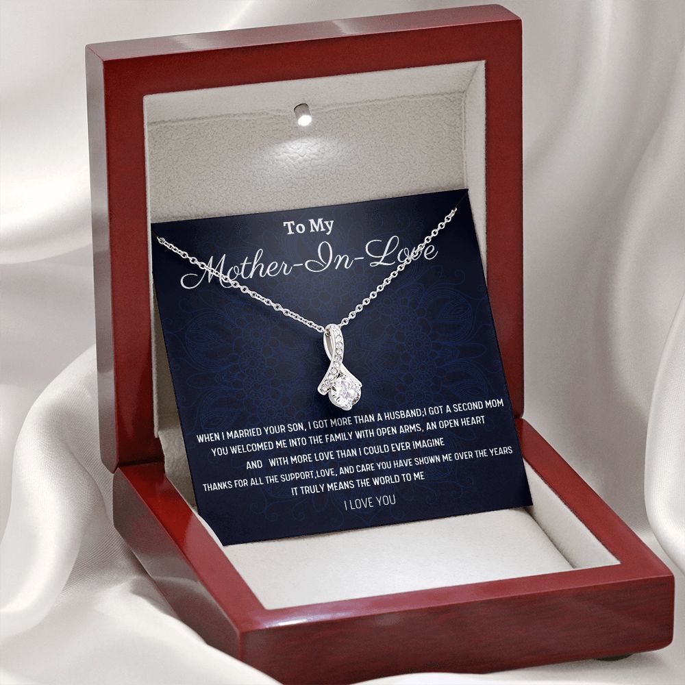 To My Mother-In-Love Alluring Beauty Necklace, Birthday Gift For My Mother-In-Love, Birthday Gift For Husband's Mom, Mothers Day Gift, From Daughter-In-Love.