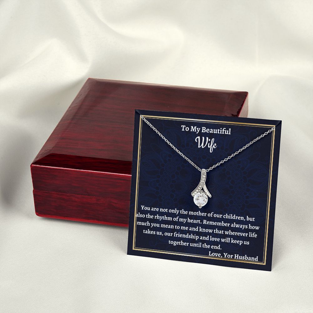 To My Beautiful Wife Alluring Beauty Necklace, Anniversary Gift For Her, Husband To Wife Gift, Valentine Jewelry Gift For Her, I Love You