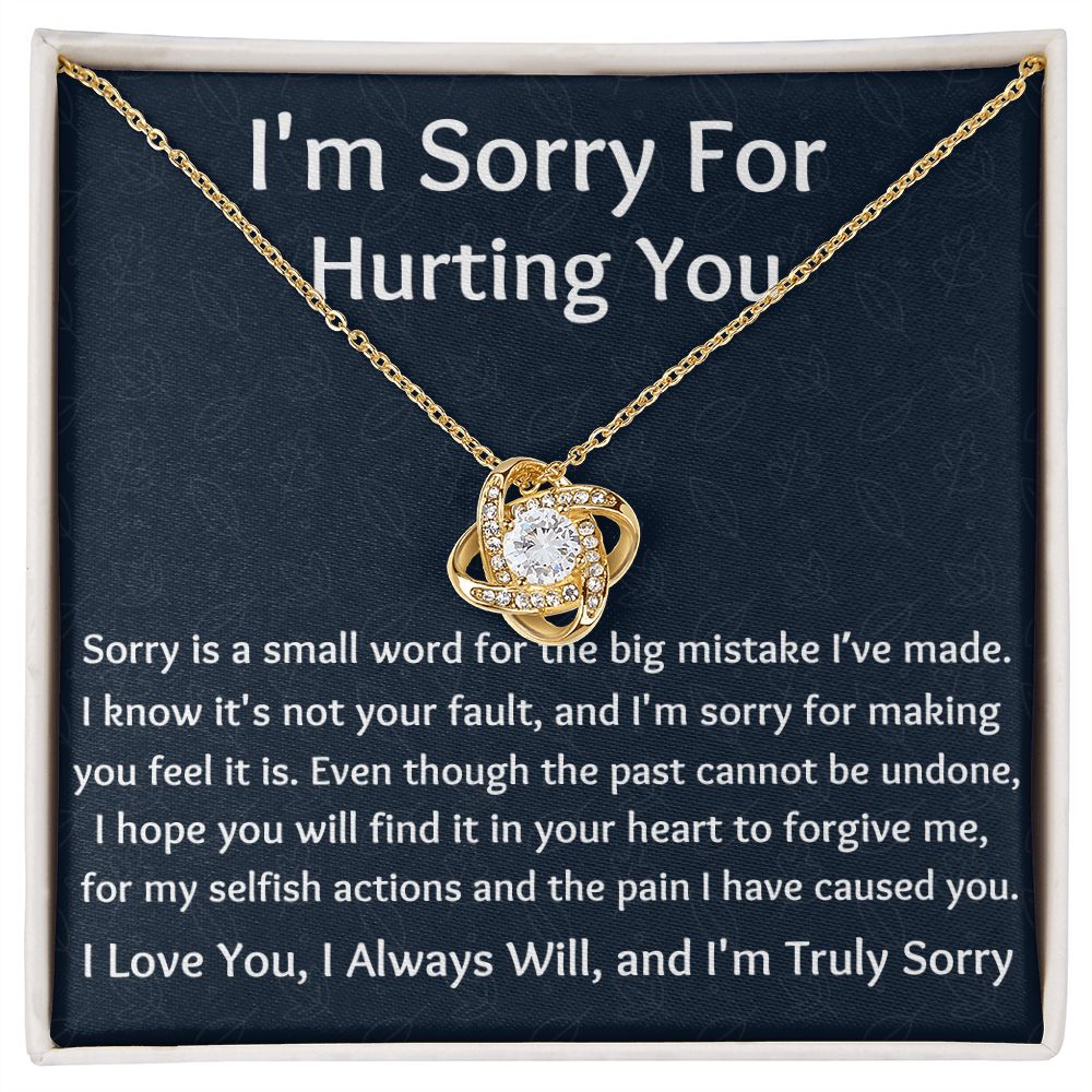 I'm Sorry Love Knot Necklace, Apology  Jewelry For Amazing Wife, Wedding Anniversary Gift For Her, I Am Sorry Love
