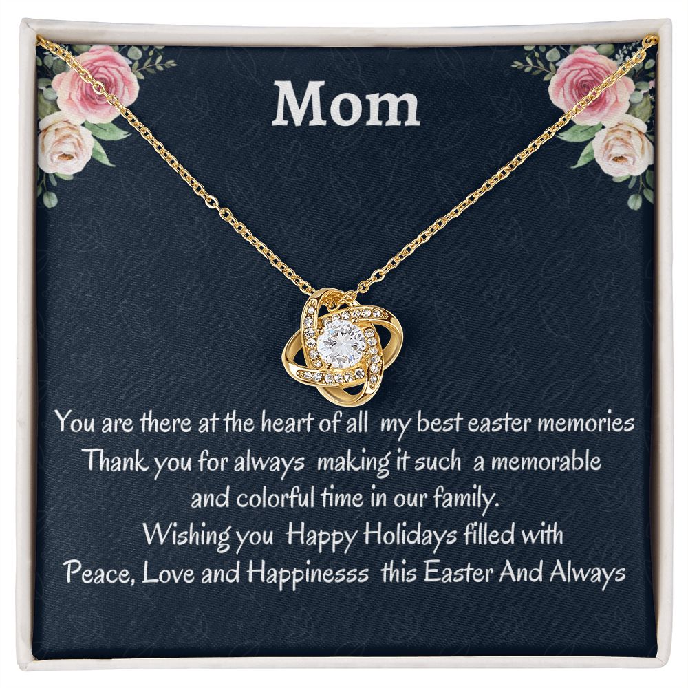 To My  Mom Love Knot Necklace, Easter Holiday Gift For Mom, Birthday Gift For Amazing Mom, Appreciation Gift, Thanksgiving Gift.