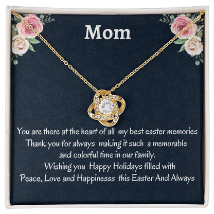 To My  Mom Love Knot Necklace, Easter Holiday Gift For Mom, Birthday Gift For Amazing Mom, Appreciation Gift, Thanksgiving Gift.