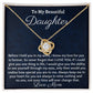 Ready To My Beautiful Daughter, Love Knot Necklace, Christmas Gift, Meaningful Gift, Birthday Gift, From Loving Mom, I Love You.