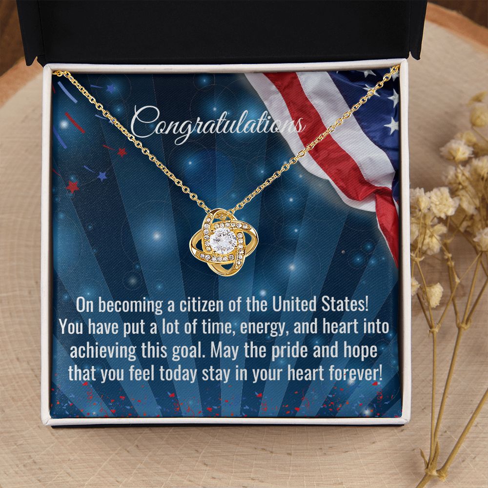 Citizenship Gift Love Knot Necklace
