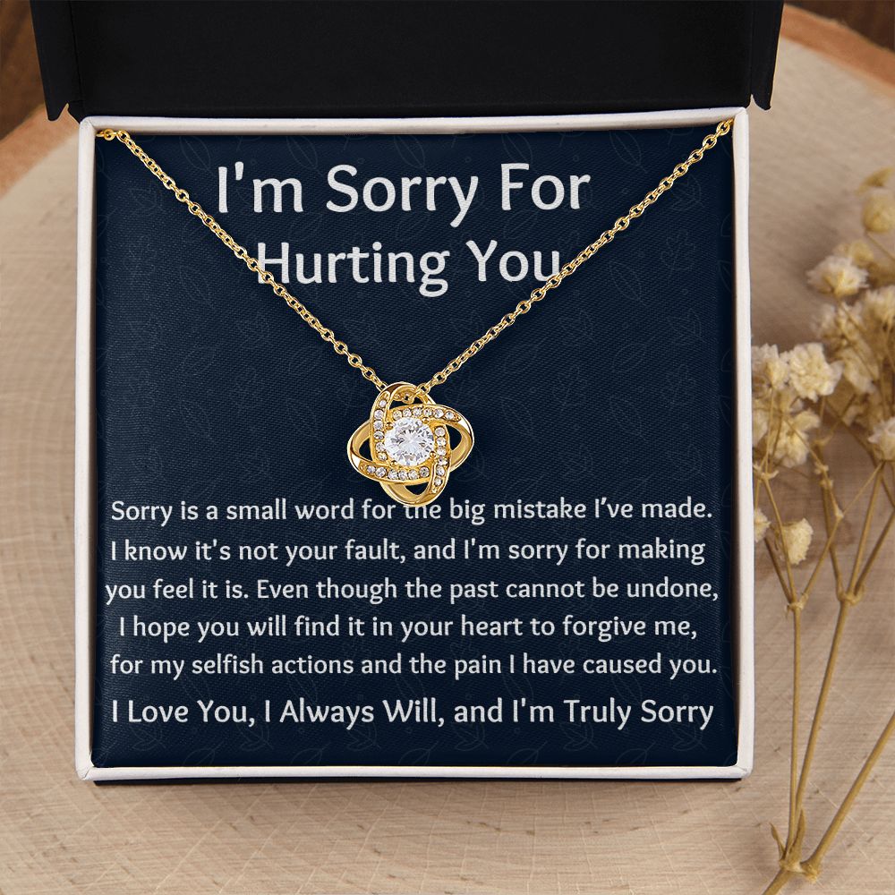 I'm Sorry Love Knot Necklace, Apology  Jewelry For Amazing Wife, Wedding Anniversary Gift For Her, I Am Sorry Love