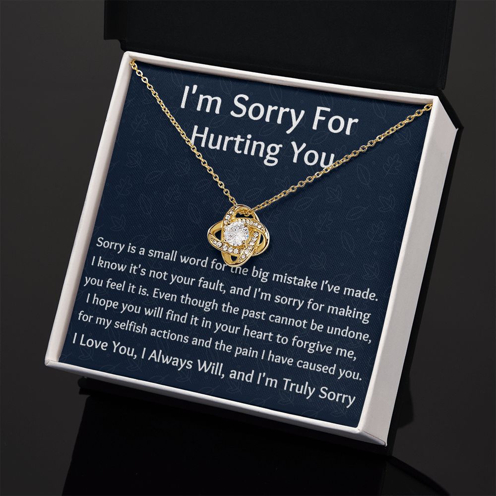 I'm Sorry Love Knot Necklace, Apology  Jewelry For Amazing Wife, Wedding Anniversary Gift For Her, I Am Sorry Love
