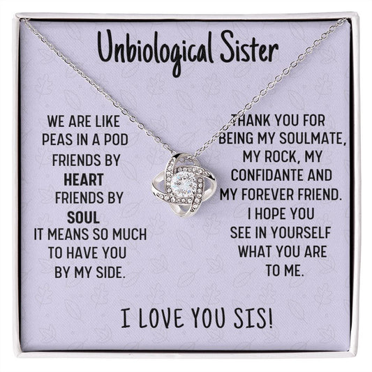 To My beloved Unbiological  Sister, Love Knot Necklace, Birthday Gift, Christmas Gift, I Love You Sis.