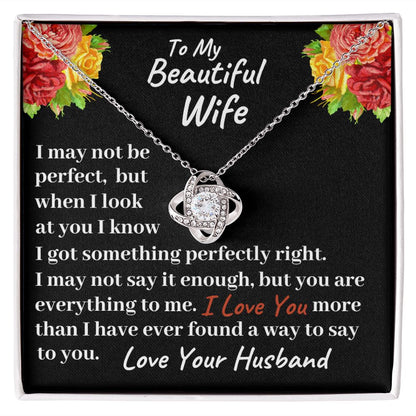Beautiful Wife Love Knot Necklace