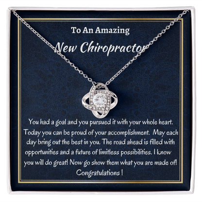 To An Amazing New Chiropractor Love Knot Necklace, New Chiropractor Congratulations Gift, Profession Gift ,Jewelry Gift For Her.