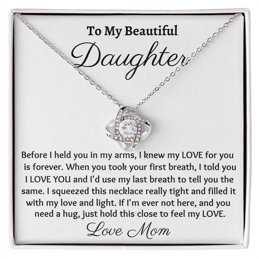 Ready To My Beautiful Daughter, Love Knot Necklace, Christmas Gift, Meaningful Gift, Birthday Gift, From Loving Mom, Appreciation  Gift.