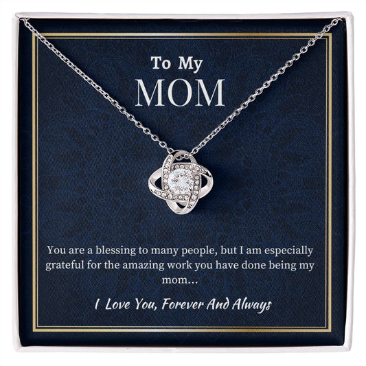 To My Amazing Mom Love Knot Necklace, Birthday Gift For Mom, Mothers Day Gift, Meaningful Gift, Daughter To Mother Gift, Son To Mother Gift.