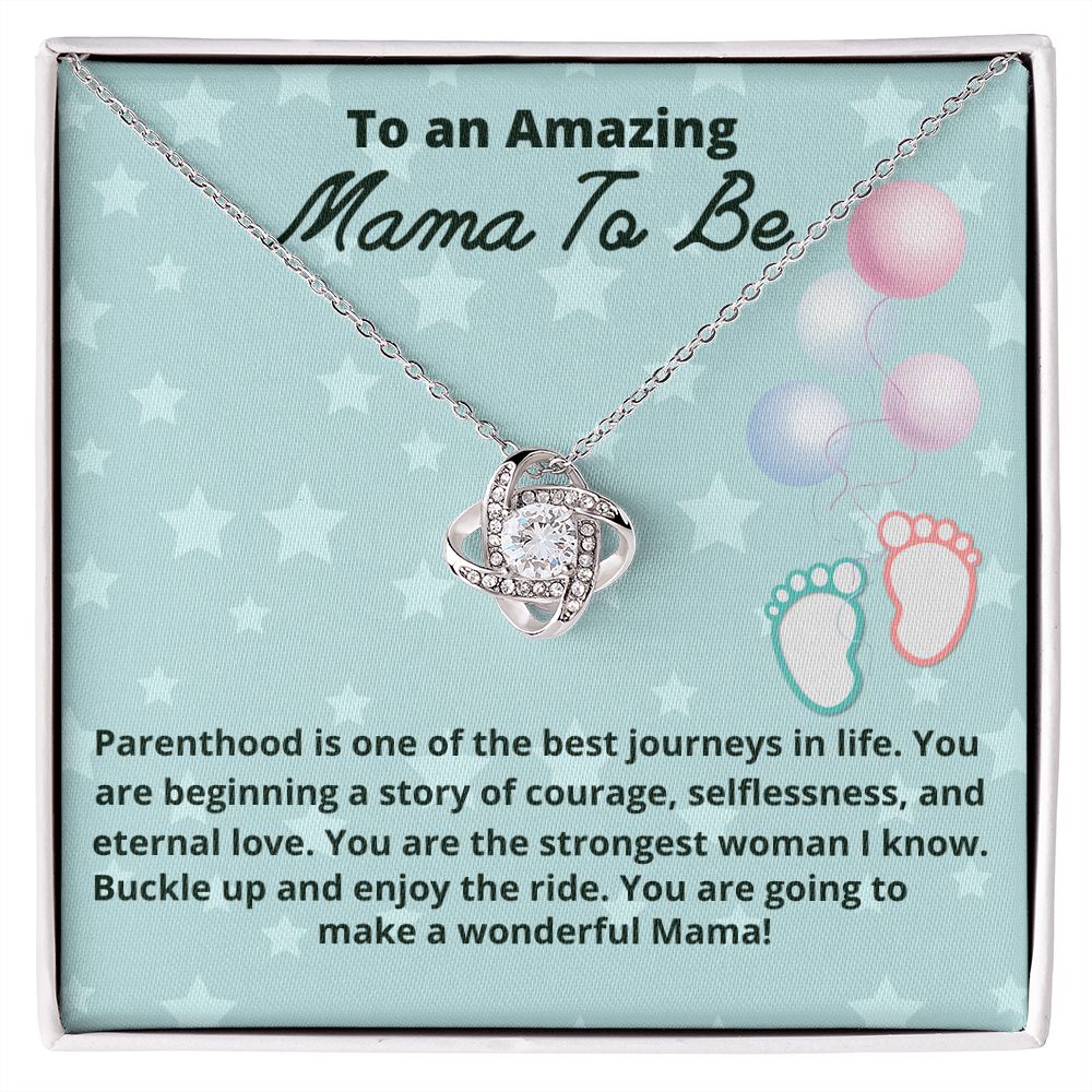 To An Amazing Mama To Be, Love  Knot Necklace, Pregnancy Gift, New Mom Gift, First Time Mom.