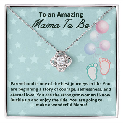 To An Amazing Mama To Be, Love  Knot Necklace, Pregnancy Gift, New Mom Gift, First Time Mom.