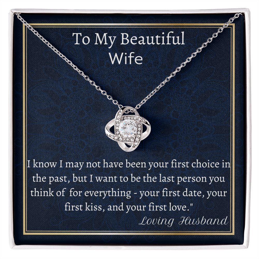 To My Beautiful Wife Love Knot Necklace, AnnIversary Gift, Valentine Jewelry Gift, Birthday Gift For  Wife, Sentimental Gift.