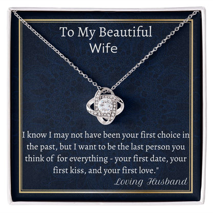 To My Beautiful Wife Love Knot Necklace, AnnIversary Gift, Valentine Jewelry Gift, Birthday Gift For  Wife, Sentimental Gift.