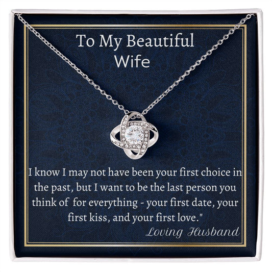 To My Beautiful Wife Love Knot Necklace, AnnIversary Gift, Valentine Jewelry Gift, Birthday Gift For  Wife, Sentimental Gift.