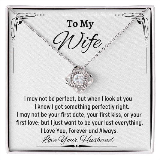 To My Amazing Wife Love Knot Necklace Gift, Birthday Gift for Her, Christmas Gift for Wife from Husband