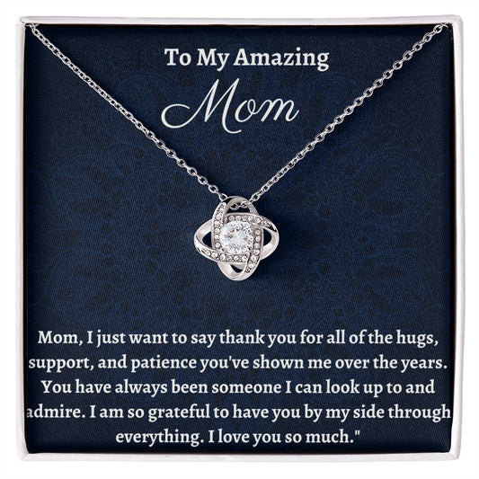 To My Amazing Mom Love Knot Necklace, Amazing mom Birthday Gift, Jewelry Gift For Mom, Valentine Necklace Gift, I Love You Mom