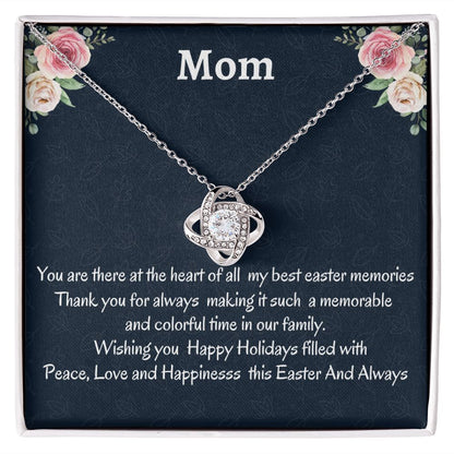 To My  Mom Love Knot Necklace, Easter Holiday Gift For Mom, Birthday Gift For Amazing Mom, Appreciation Gift, Thanksgiving Gift.