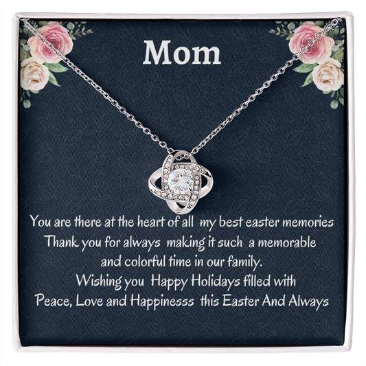 To My  Mom Love Knot Necklace, Easter Holiday Gift For Mom, Birthday Gift For Amazing Mom, Appreciation Gift, Thanksgiving Gift.