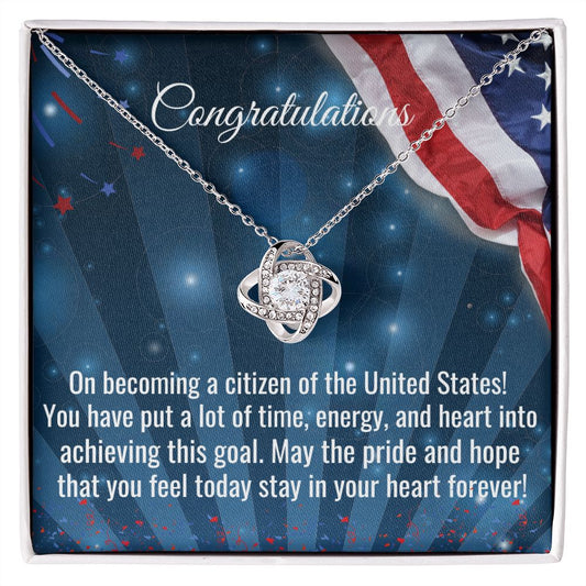 Citizenship Gift Love Knot Necklace