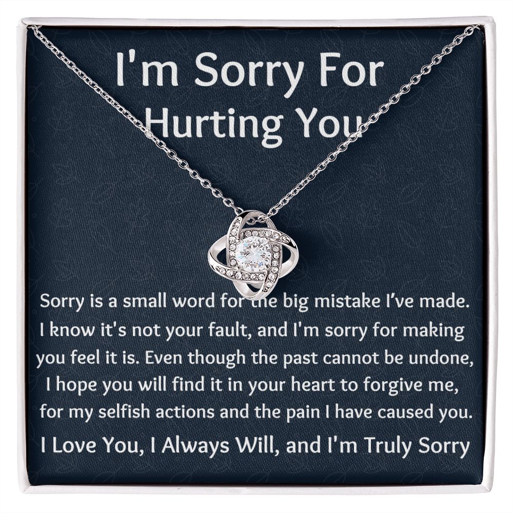 I'm Sorry Love Knot Necklace, Apology  Jewelry For Amazing Wife, Wedding Anniversary Gift For Her, I Am Sorry Love