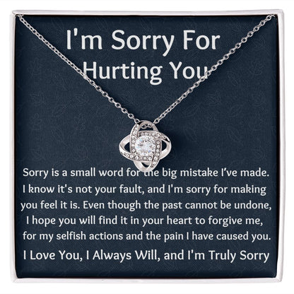 I'm Sorry Love Knot Necklace, Apology  Jewelry For Amazing Wife, Wedding Anniversary Gift For Her, I Am Sorry Love