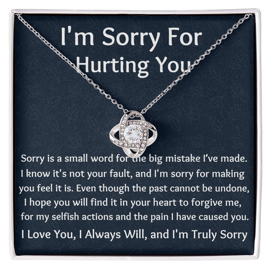 I'm Sorry Love Knot Necklace, Apology  Jewelry For Amazing Wife, Wedding Anniversary Gift For Her, I Am Sorry Love