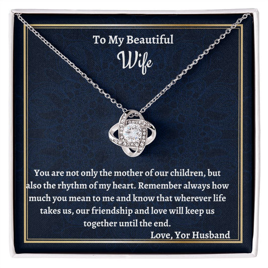 To My Beautiful Wife Love Knot Necklace, Anniversary Gift For Her,  Husband  To Wife Gift, Meaningful Jewelry, Valentine Gift For Her.
