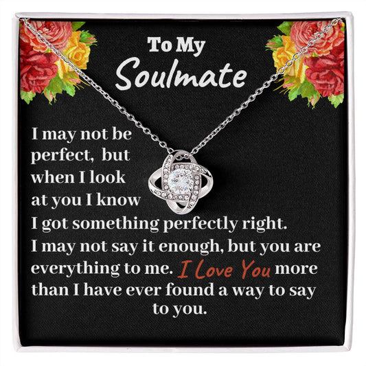 To My Soulmate  Love Knot Necklace , Meaningful Romantic Gift For Her, Valentine Gift For Beautiful Wife, Girlfriend, Christmas Jewelry Gift