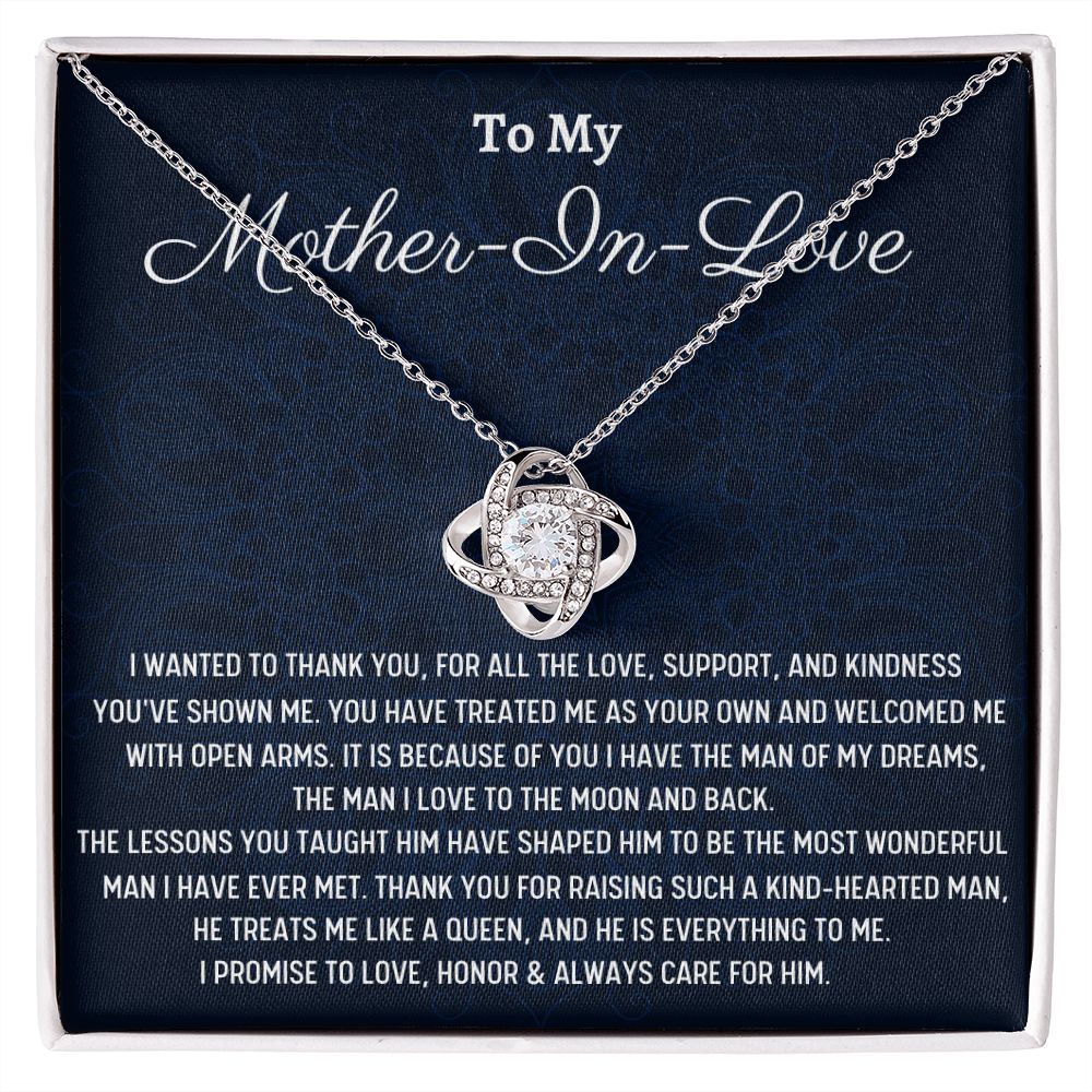 To My Fiance's Mom, Birthday Gift For My Mother-In-Love, Love Knot Necklace, Wedding Day Gift For Her
