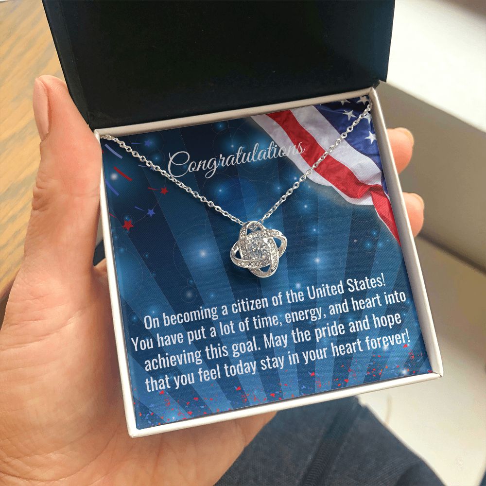 Citizenship Gift Love Knot Necklace