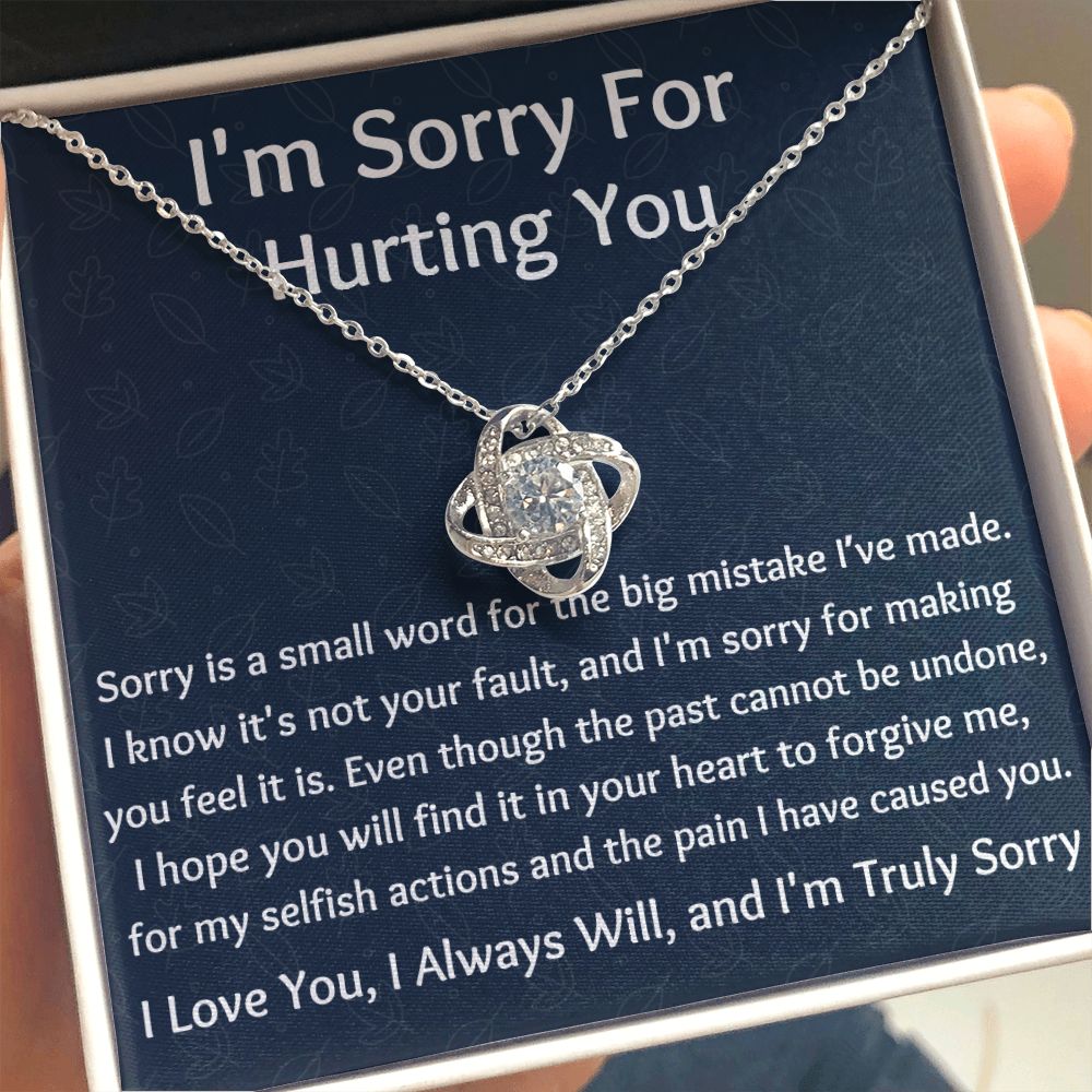 I'm Sorry Love Knot Necklace, Apology  Jewelry For Amazing Wife, Wedding Anniversary Gift For Her, I Am Sorry Love