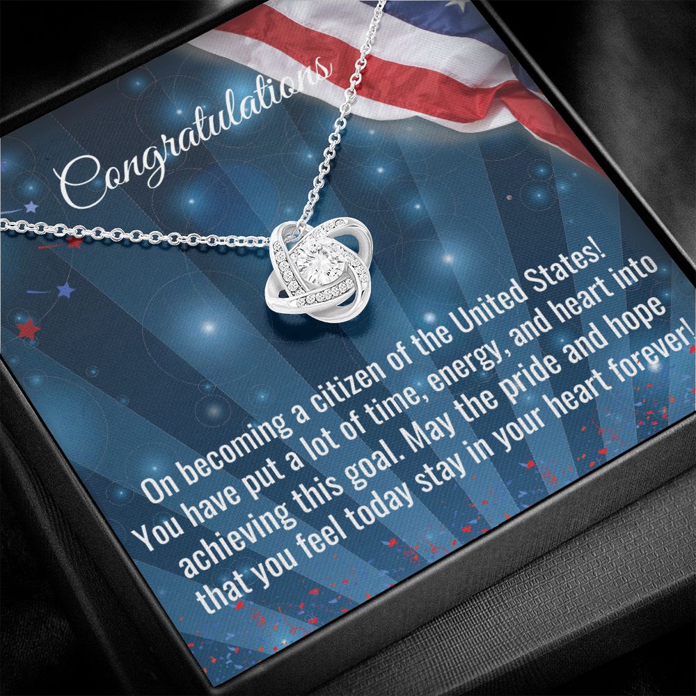 Citizenship Gift Love Knot Necklace