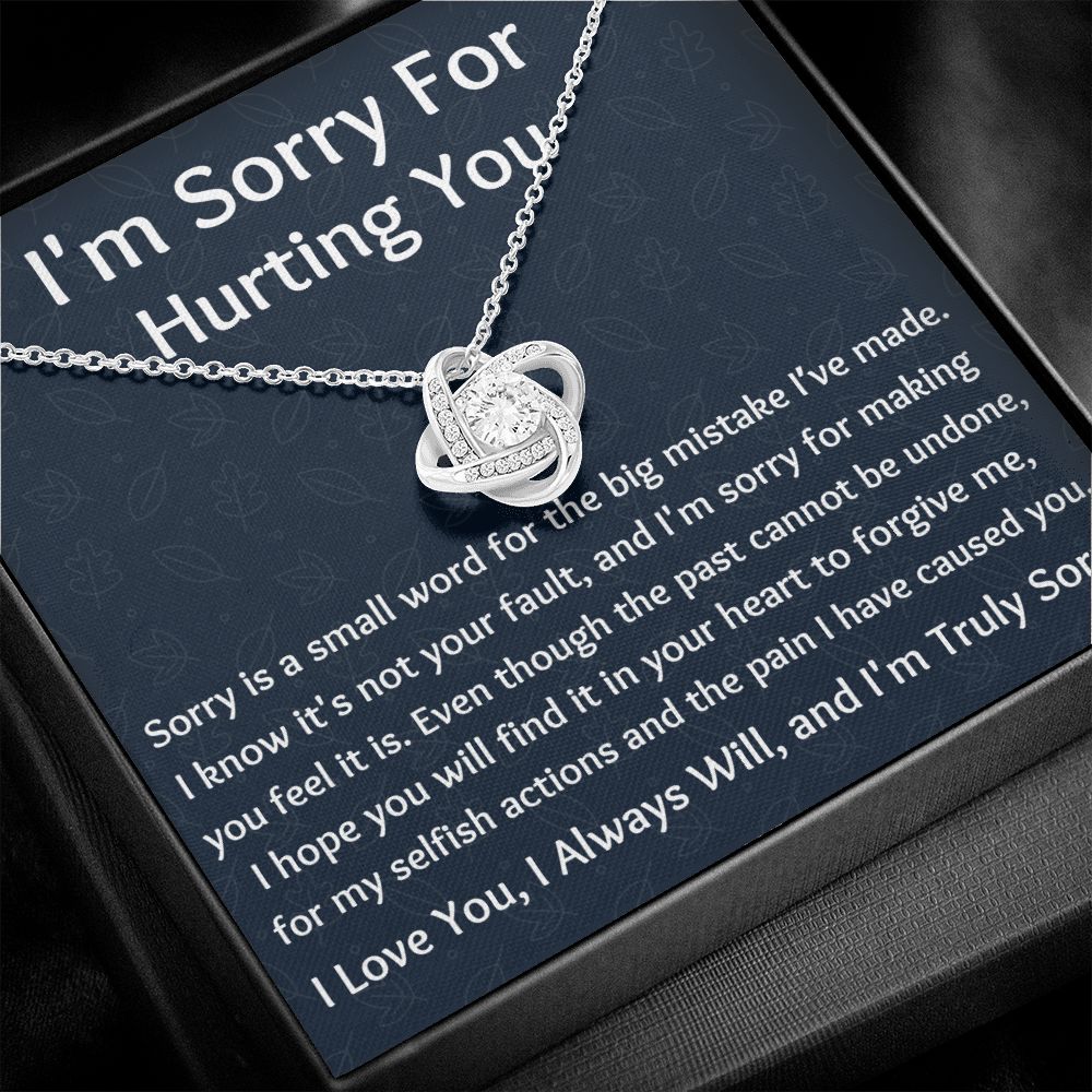 I'm Sorry Love Knot Necklace, Apology  Jewelry For Amazing Wife, Wedding Anniversary Gift For Her, I Am Sorry Love