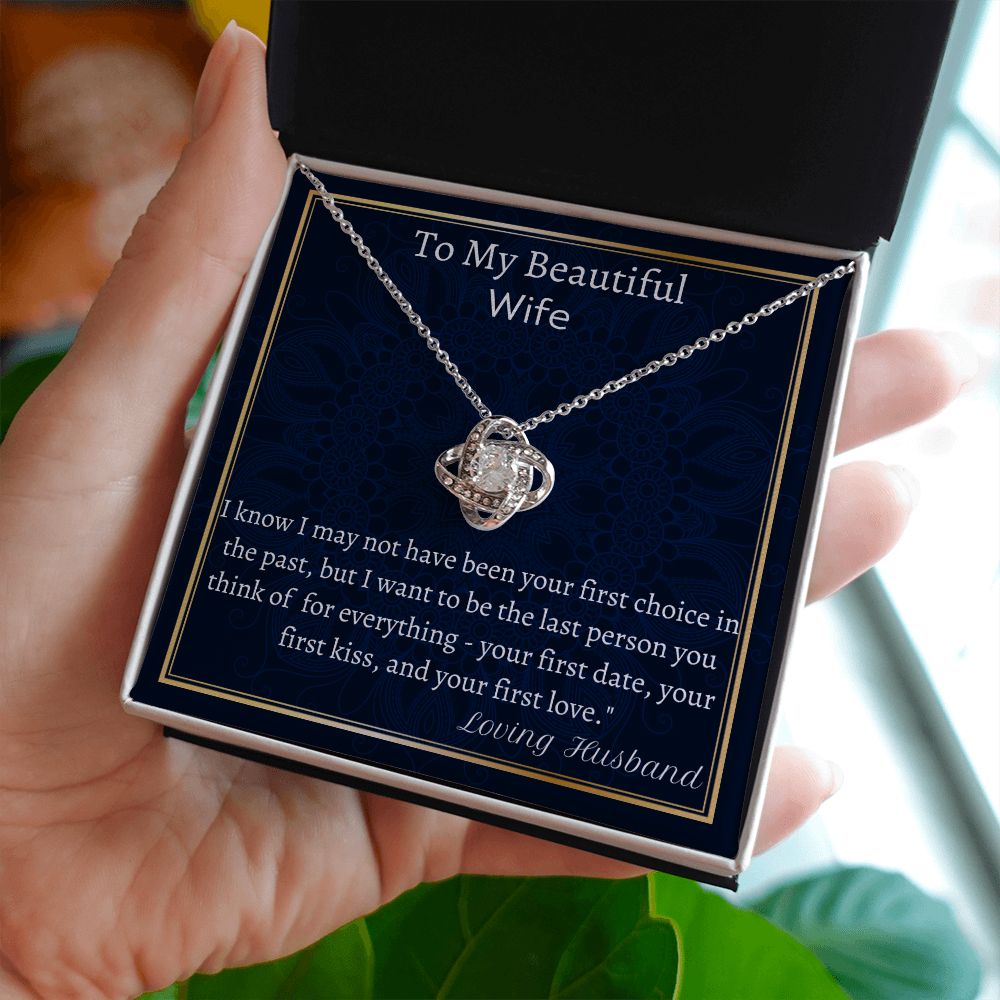To My Beautiful Wife Love Knot Necklace AnnIversary Gift