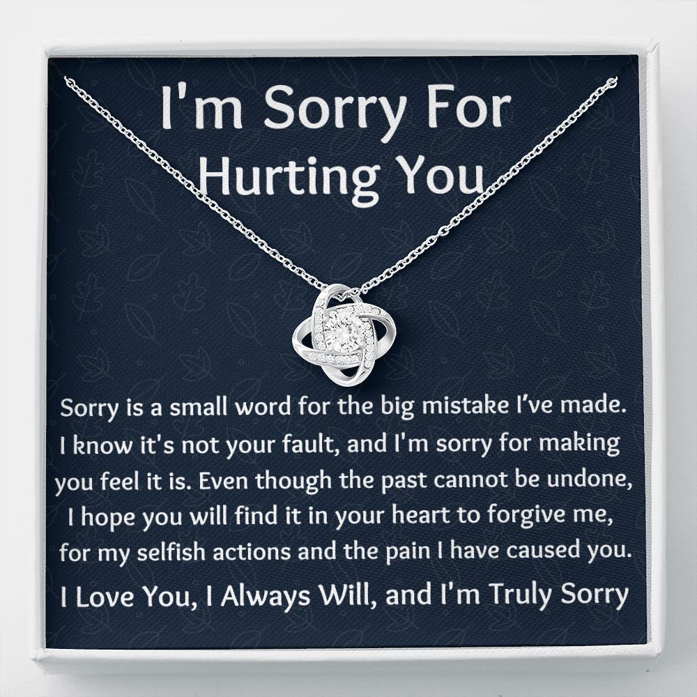 I'm Sorry Love Knot Necklace, Apology  Jewelry For Amazing Wife, Wedding Anniversary Gift For Her, I Am Sorry Love