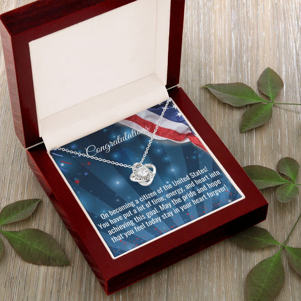 Citizenship Gift Love Knot Necklace