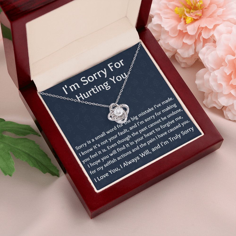 I'm Sorry Love Knot Necklace, Apology  Jewelry For Amazing Wife, Wedding Anniversary Gift For Her, I Am Sorry Love