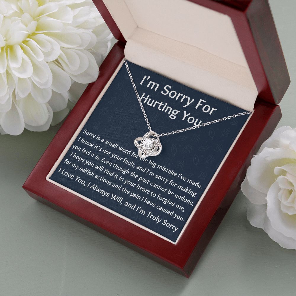 I'm Sorry Love Knot Necklace, Apology  Jewelry For Amazing Wife, Wedding Anniversary Gift For Her, I Am Sorry Love