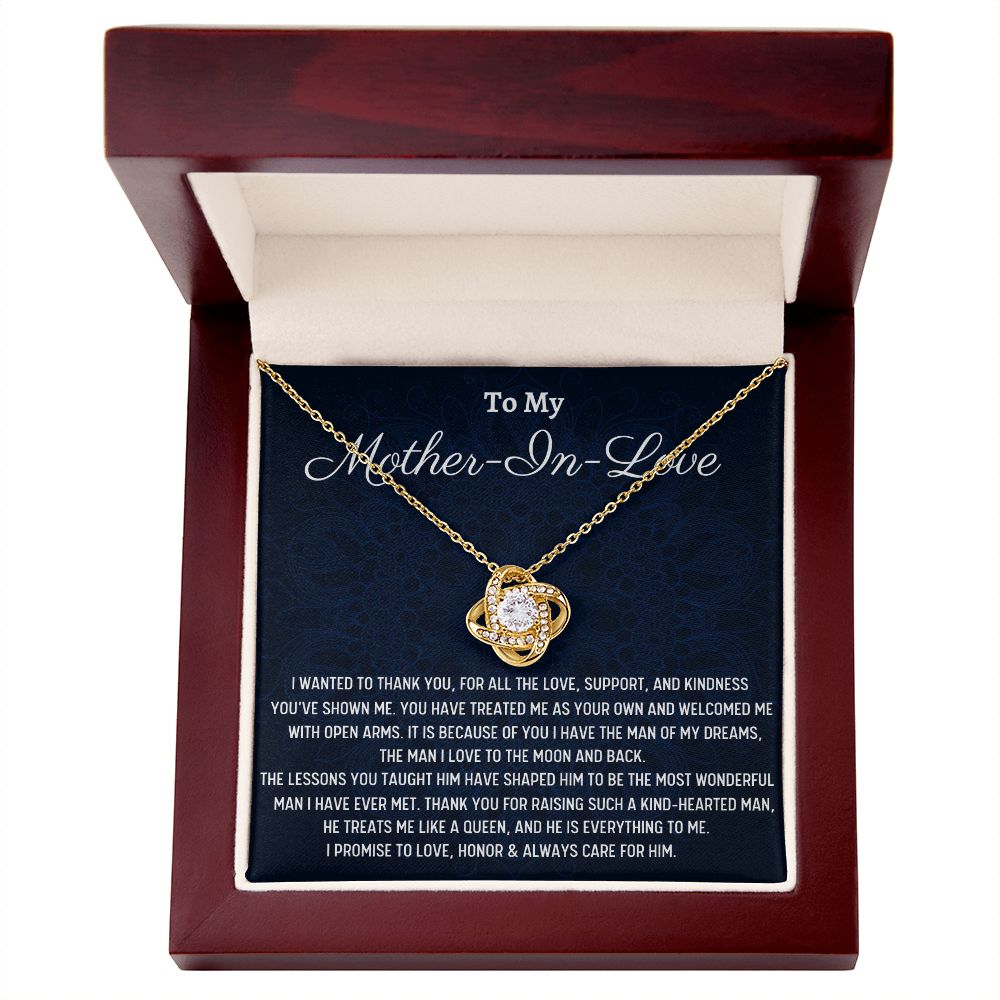 To My Fiance's Mom, Birthday Gift For My Mother-In-Love, Love Knot Necklace, Wedding Day Gift For Her
