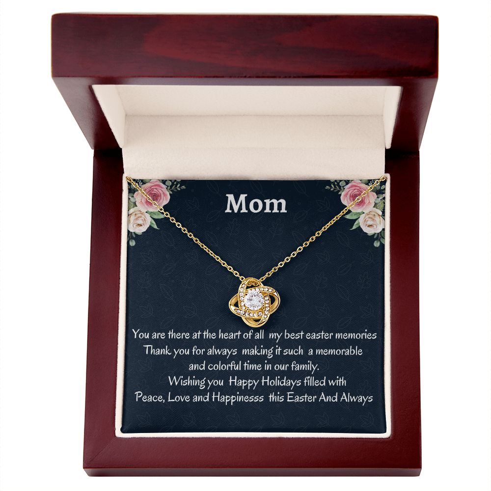 To My  Mom Love Knot Necklace, Easter Holiday Gift For Mom, Birthday Gift For Amazing Mom, Appreciation Gift, Thanksgiving Gift.