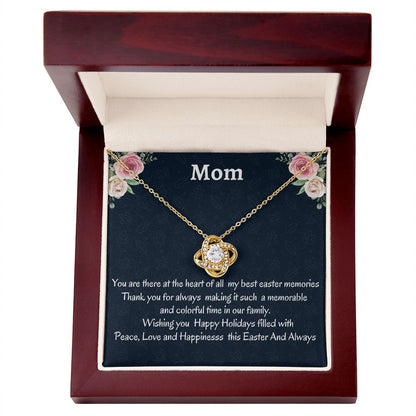 To My  Mom Love Knot Necklace, Easter Holiday Gift For Mom, Birthday Gift For Amazing Mom, Appreciation Gift, Thanksgiving Gift.