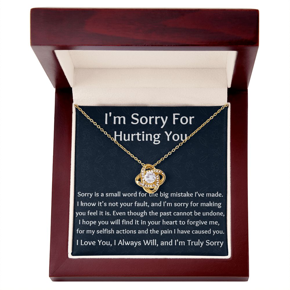 I'm Sorry Love Knot Necklace, Apology  Jewelry For Amazing Wife, Wedding Anniversary Gift For Her, I Am Sorry Love