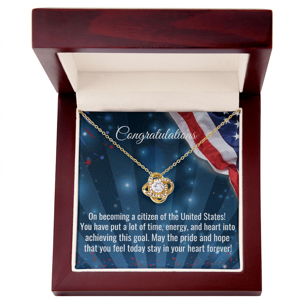 Citizenship Gift Love Knot Necklace