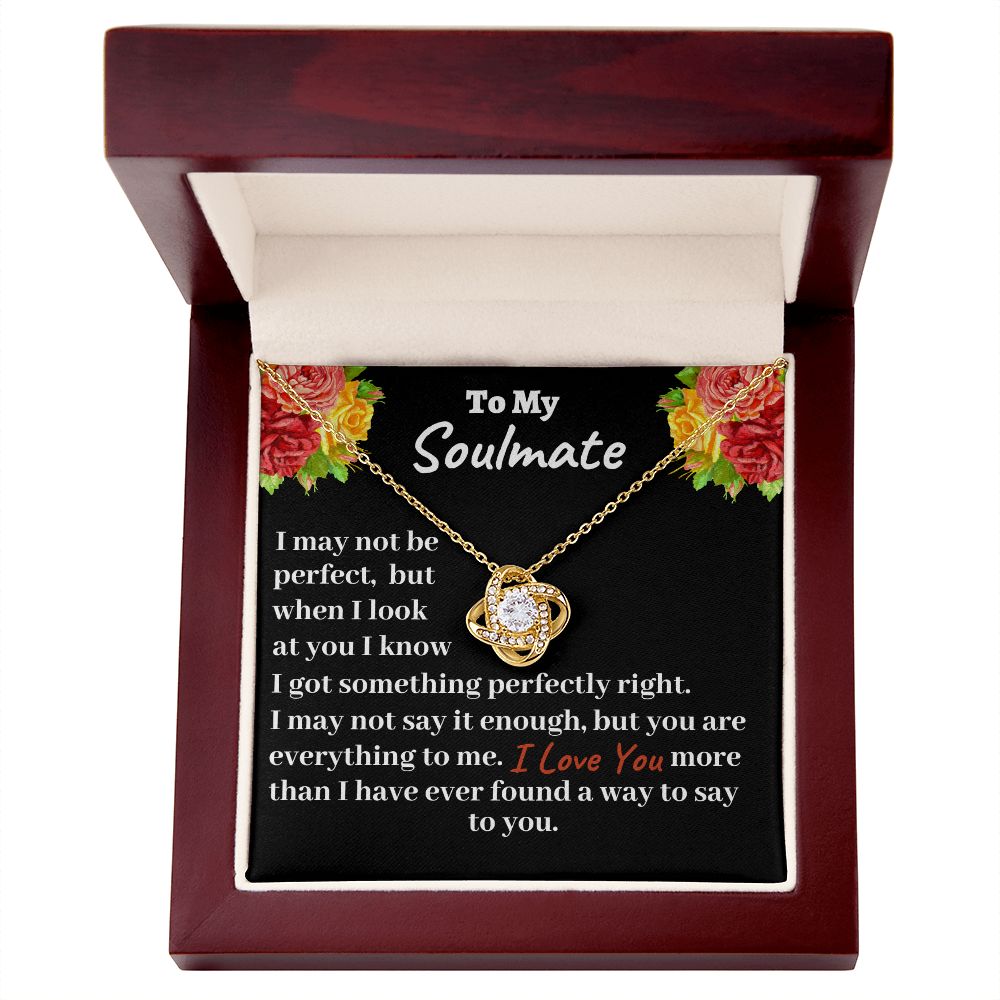 To My Soulmate  Love Knot Necklace , Meaningful Romantic Gift For Her, Valentine Gift For Beautiful Wife, Girlfriend, Christmas Jewelry Gift