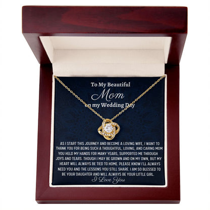 To My Beautiful Mom, Love Knot Necklace, Wedding Gift From Bride, Wedding Gift Jewelry, Gift From Daughter, Appreciation Gift, Bride To Mom Gift.