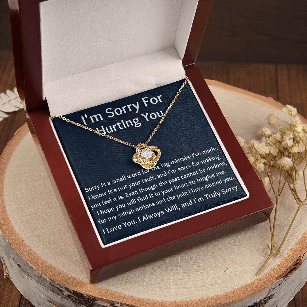 I'm Sorry Love Knot Necklace, Apology  Jewelry For Amazing Wife, Wedding Anniversary Gift For Her, I Am Sorry Love