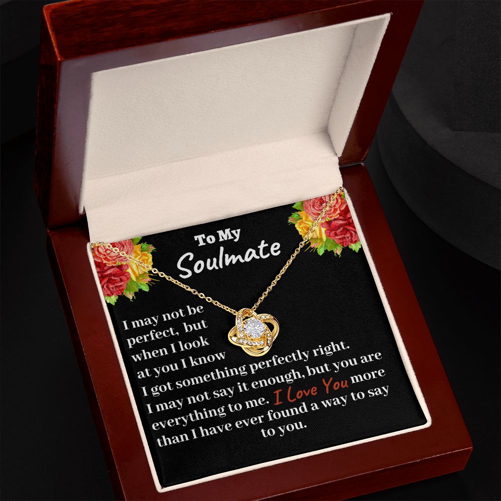 To My Soulmate  Love Knot Necklace , Meaningful Romantic Gift For Her, Valentine Gift For Beautiful Wife, Girlfriend, Christmas Jewelry Gift